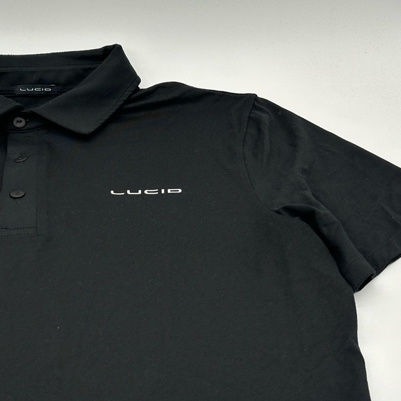 LUCID Motors POLO SHIRT Black Electric Car Luxury EUC Large & X Large - Picture 2 of 13